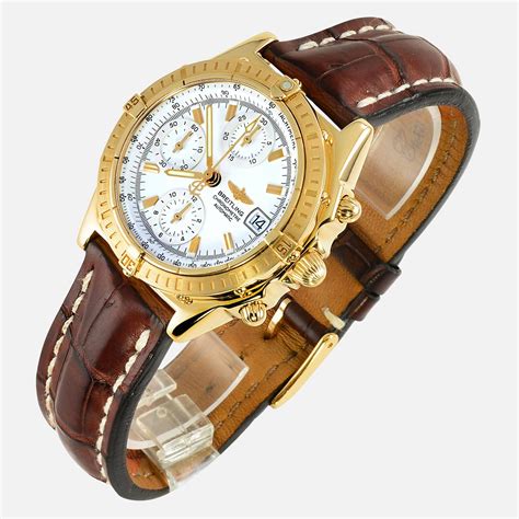 18k yellow gold breitling 500m chronomat chronograph|breitling chronomat gold steel.